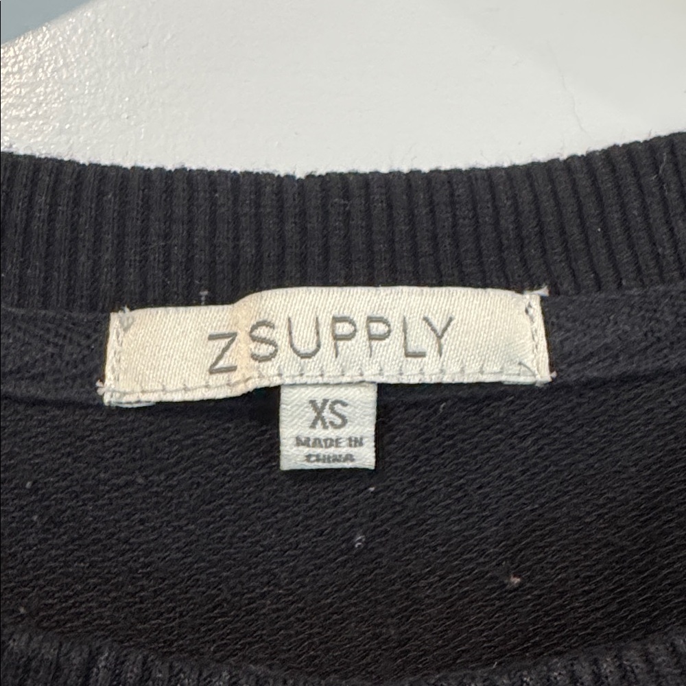 Z Supply Black Long Lace-Up Sleeves Top Size XS - Picture 2 of 7